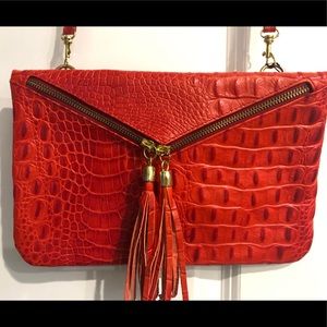 L Credi genuine red leather purse